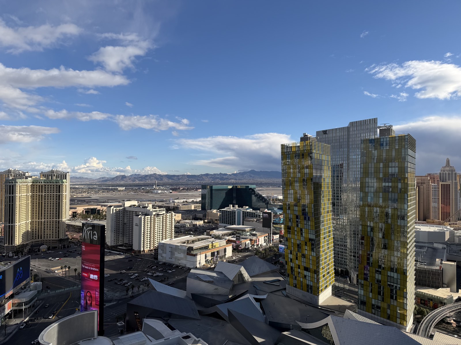 CityCenter high-rise residential towers on the Las Vegas Strip by day