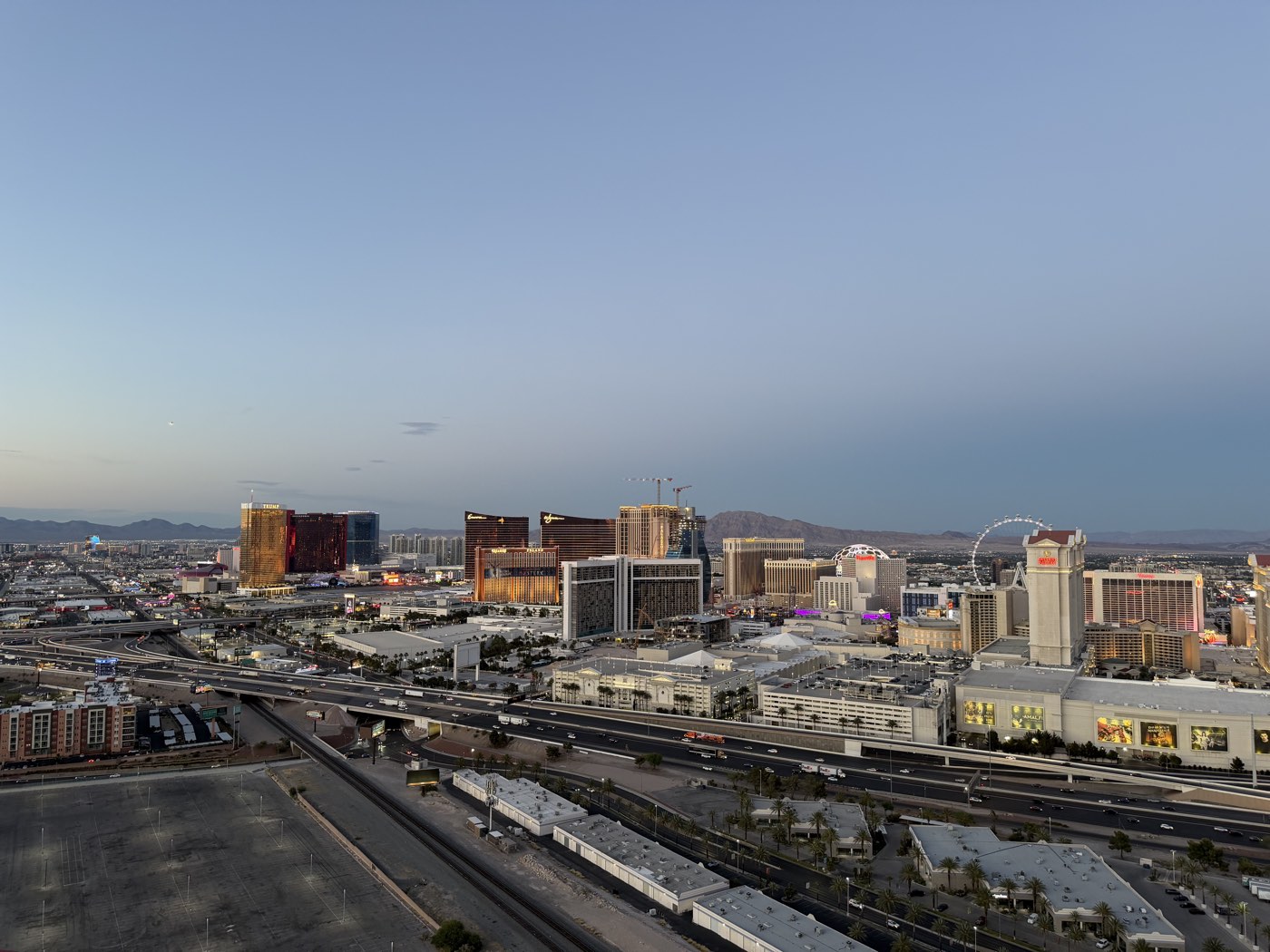 The Las Vegas Strip skyline at dusk