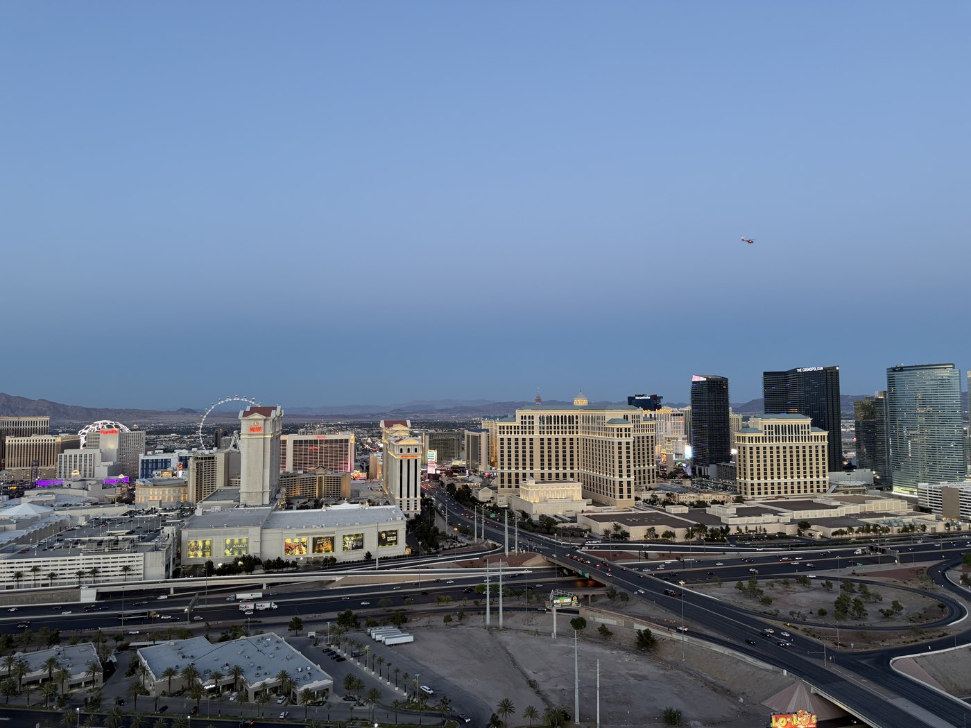 The Las Vegas Strip skyline with mountains beyond